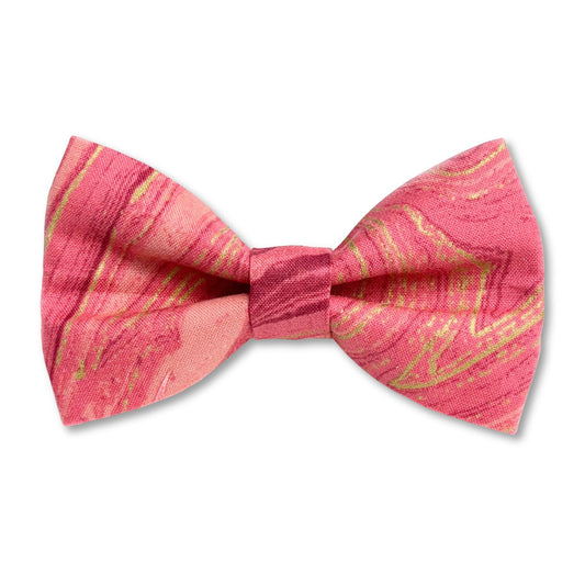 Coral Pink Agate Dog Bow Tie