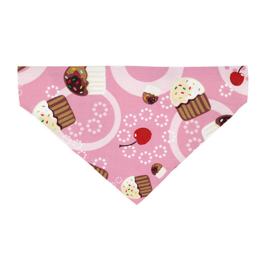 Pink Cupcakes Slide on Dog Bandana