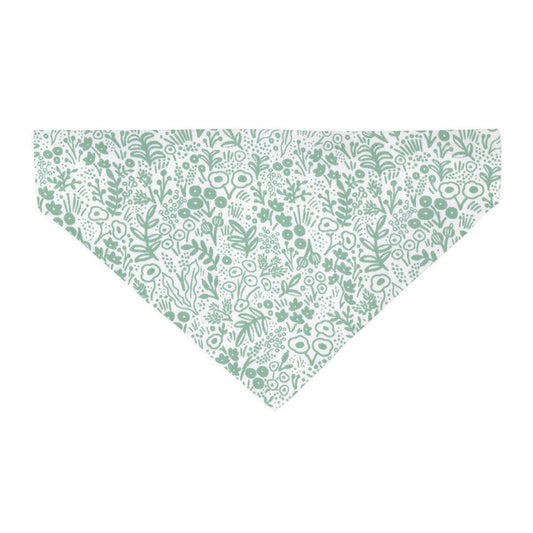 Sage Green and White Tapestry Lace Slide on Dog Bandana