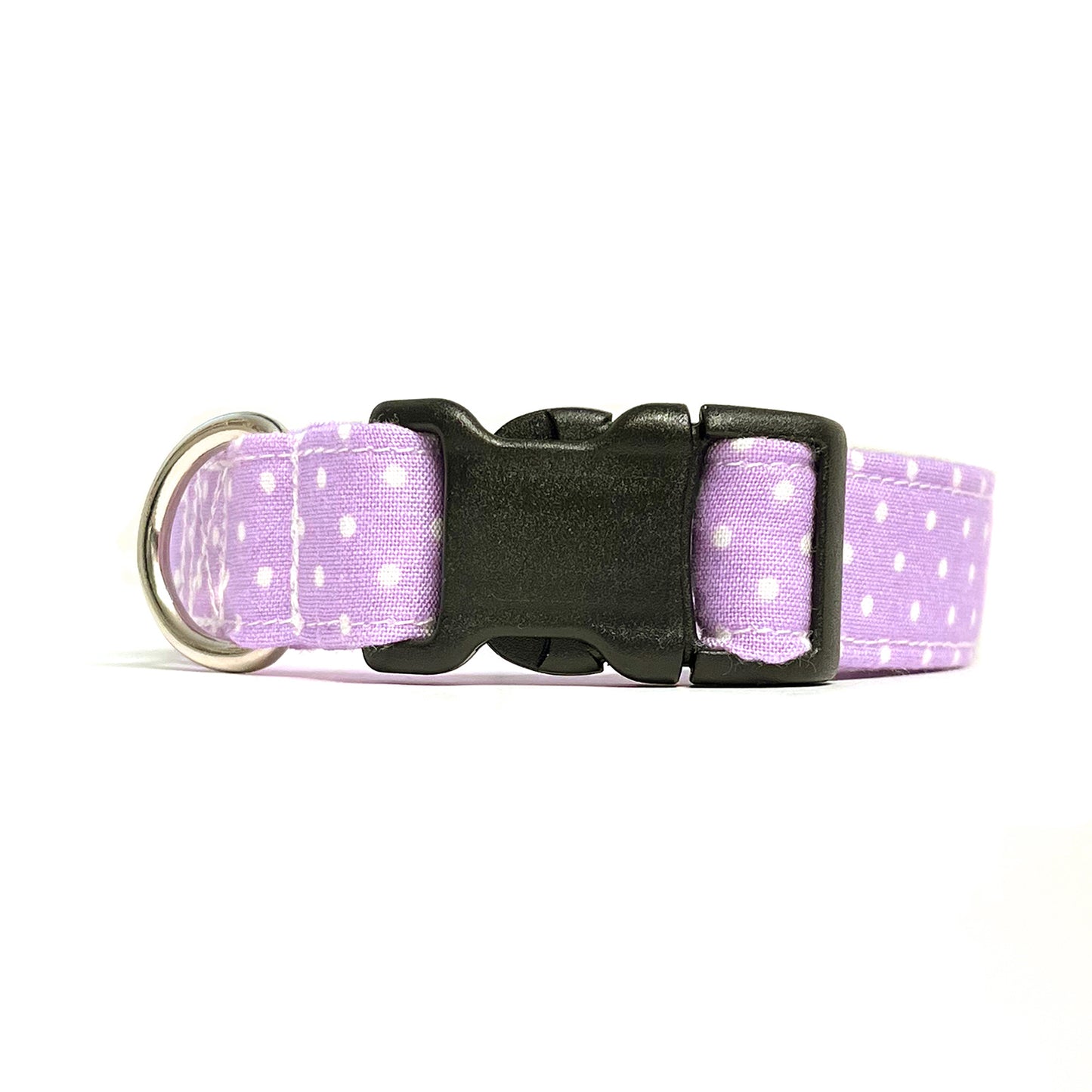 Purple and White Polka Dots Dog Collar