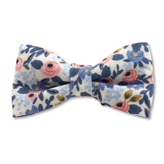 Pink and Blue Floral Dog Bow Tie