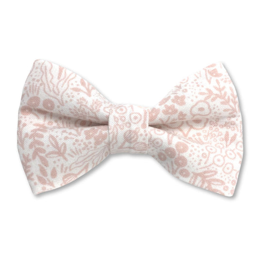 Blush Pink and White Tapestry Lace Dog Bow Tie