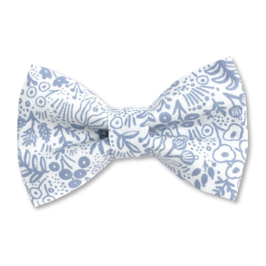Periwinkle Blue and White Tapestry Lace Dog Bow Tie