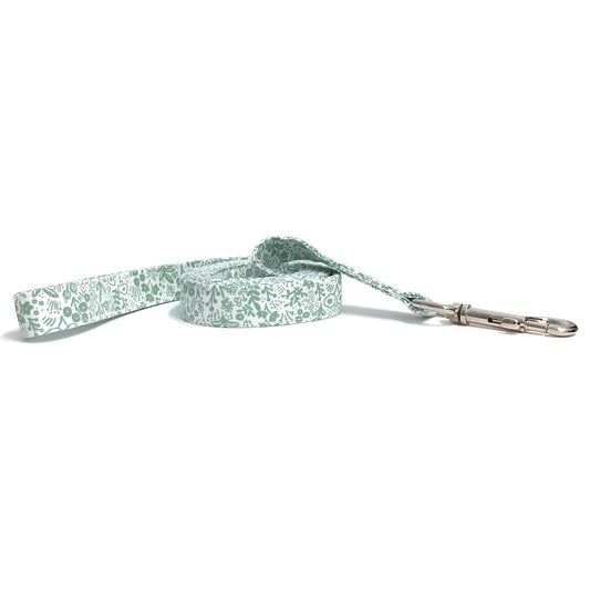 Sage Green and White Tapestry Lace Leash