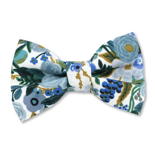 Garden Party Blue Floral Dog Bow Tie