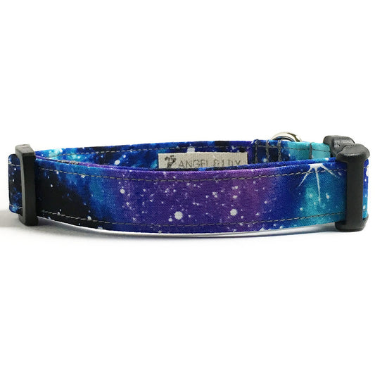 Blue and Purple Space Galaxy Dog Collar