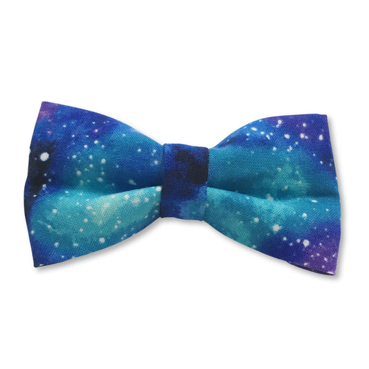 Blue and Purple Space Galaxy Dog Bow Tie
