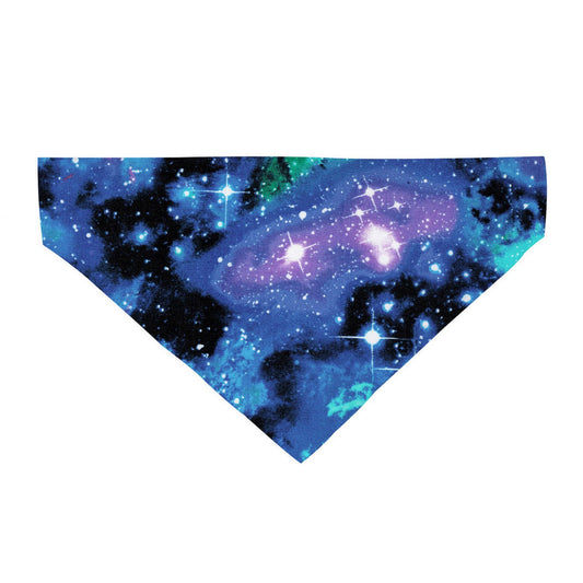 Blue and Purple Space Galaxy Slide on Dog Bandana