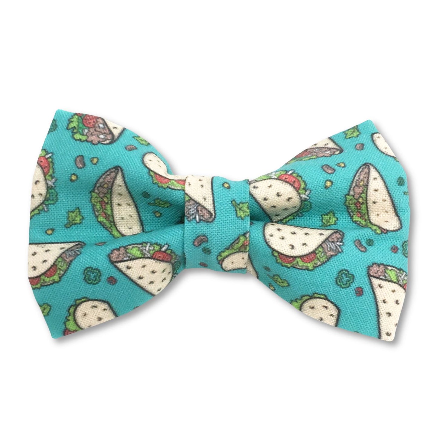 Turquoise Tacos Dog Bow Tie