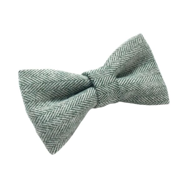 Olive Herringbone Flannel Bow Tie - Image 2