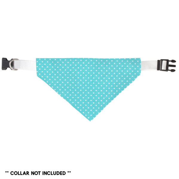 Turquoise and White Polka Dot Slide On Bandana - Image 2