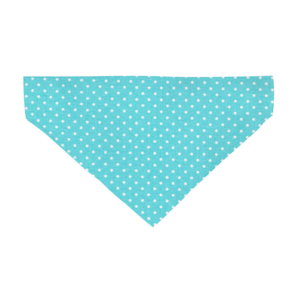 Turquoise and White Polka Dot Slide On Bandana