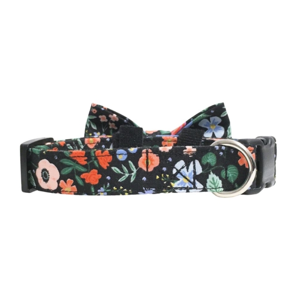 Wild Rose Black Floral Collar and Bow Tie Set - Image 7