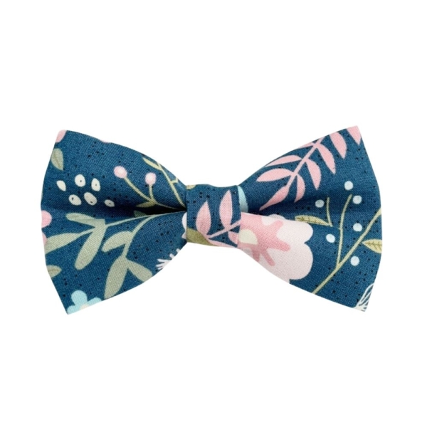 Blue and Pink Floral Bow Tie