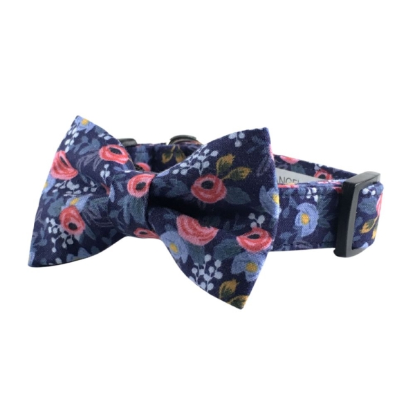 Rosa Navy Floral Collar and Bow Tie Set - Image 6