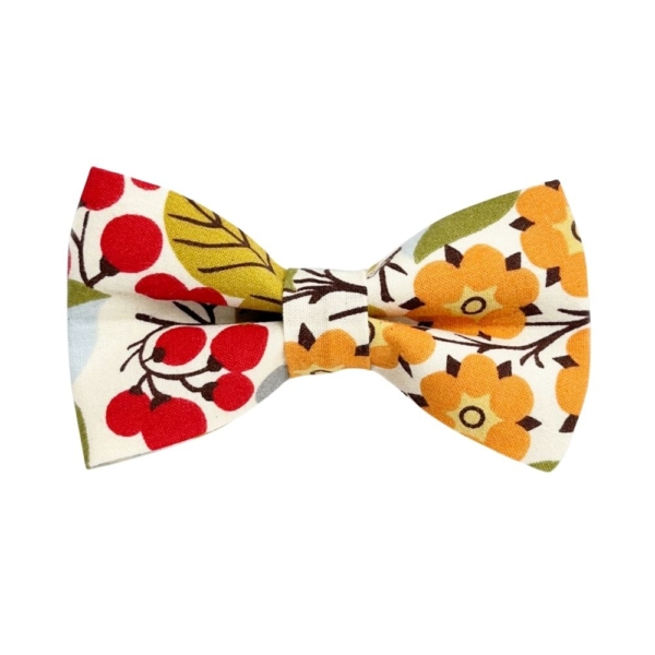 Orange Floral and Berries Bow Tie