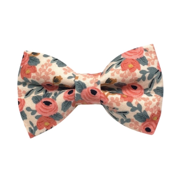 Rosa Peach Floral Bow Tie