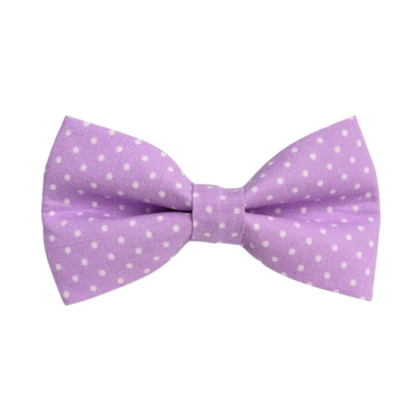 Purple and White Polka Dot Bow Tie