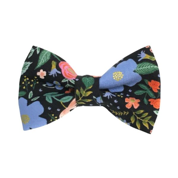 Wild Rose Black Floral Collar and Bow Tie Set - Image 2