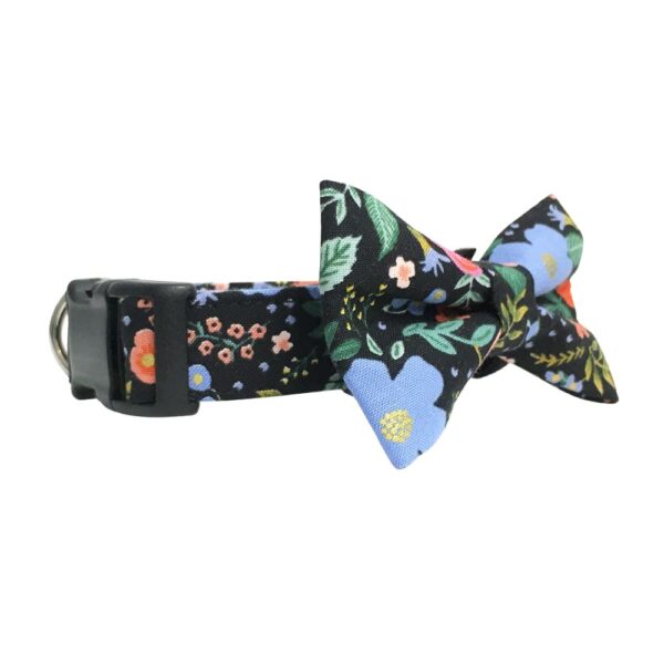 Wild Rose Black Floral Collar and Bow Tie Set - Image 6