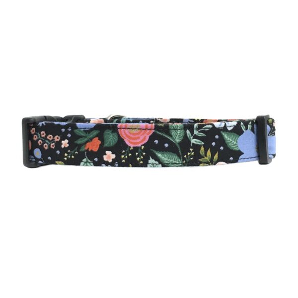 Wild Rose Black Floral Collar and Leash Set - Image 2