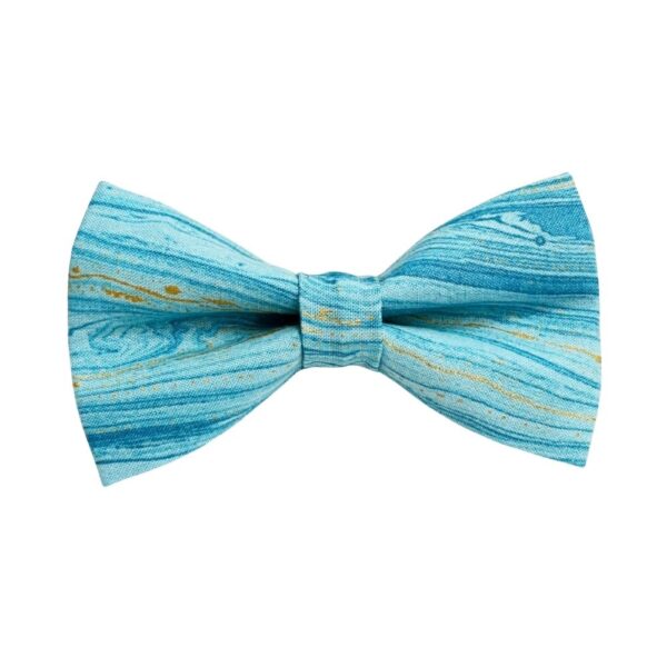 Blue and Gold Marble Bow Tie