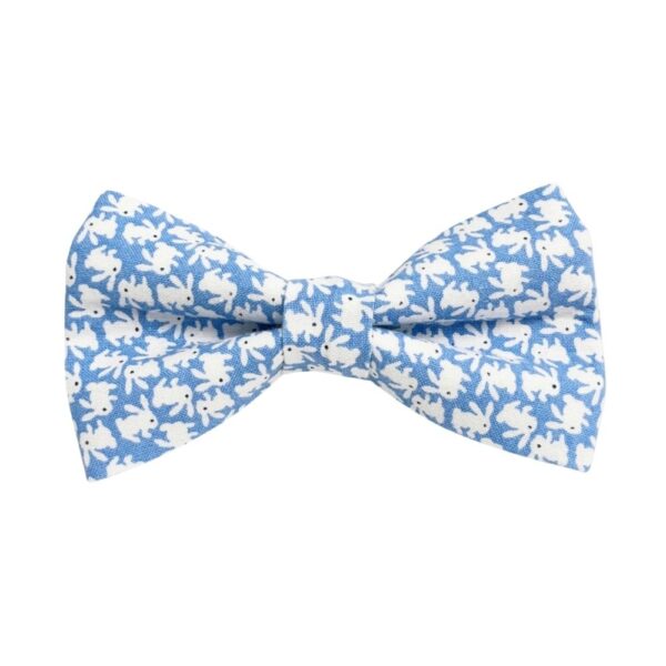 Blue and White Bunnies Bow Tie