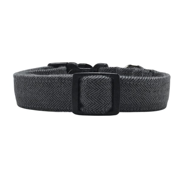 Charcoal Gray Herringbone Flannel Collar - Image 4