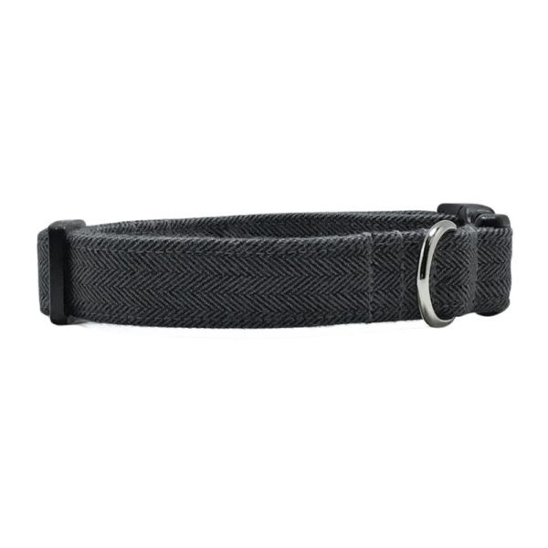 Charcoal Gray Herringbone Flannel Collar - Image 3