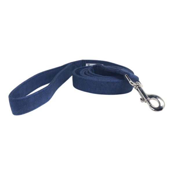 Navy Blue Herringbone Flannel Leash