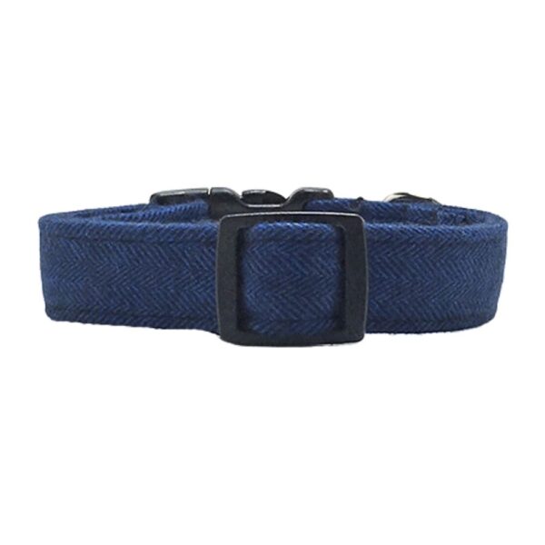 Navy Blue Herringbone Flannel Collar - Image 4