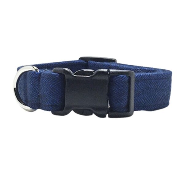 Navy Blue Herringbone Flannel Collar - Image 2