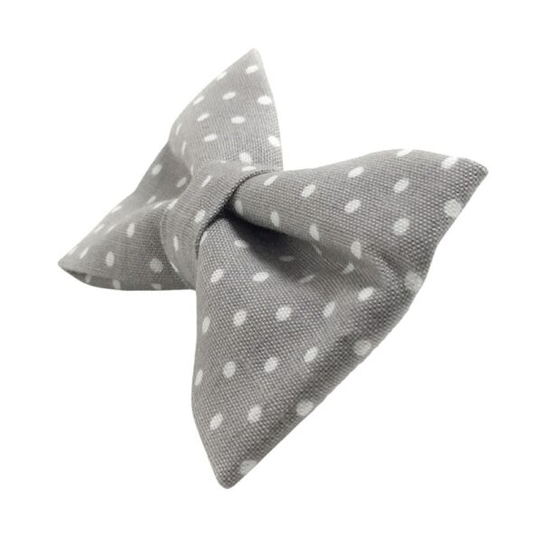 Gray and White Polka Dot Bow Tie - Image 2