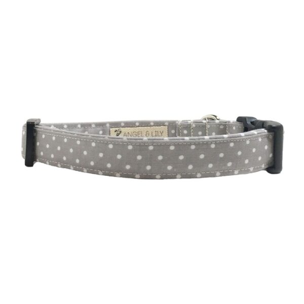 Gray and White Polka Dot Collar and Leash Set - Image 2