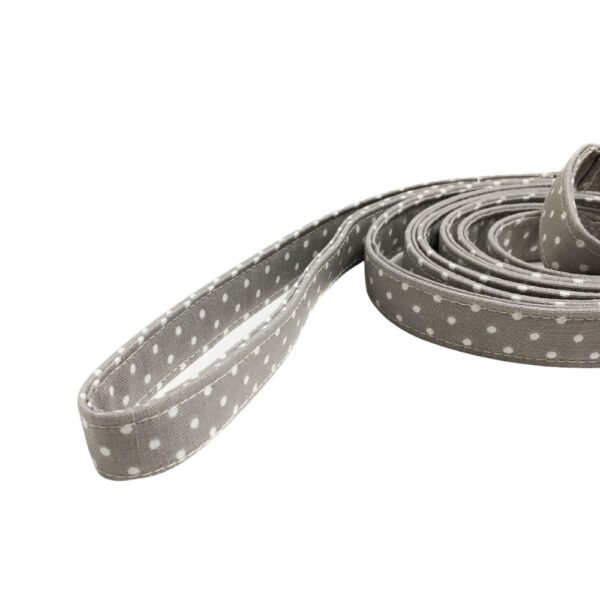 Gray and White Polka Dot Collar and Leash Set - Image 3