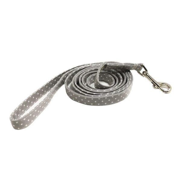 Gray and White Polka Dot Leash