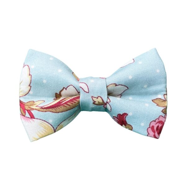 Blue and Pink Floral with Dots Bow Tie