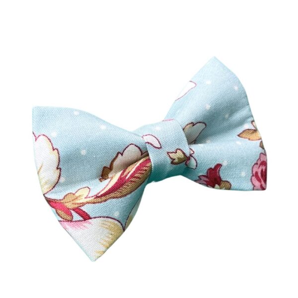 Blue and Pink Floral with Dots Bow Tie - Image 3