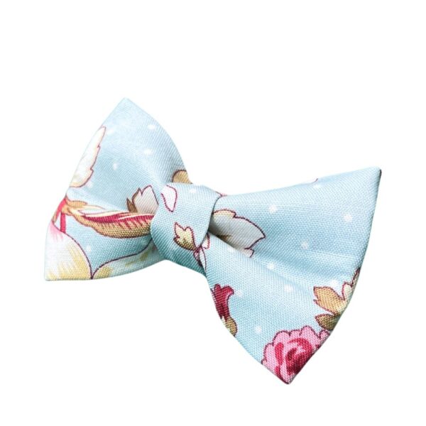 Blue and Pink Floral with Dots Bow Tie - Image 2