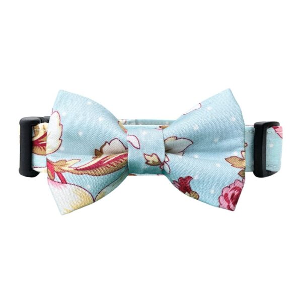 Blue and Pink with Dots Collar and Bow Tie Set - Image 2