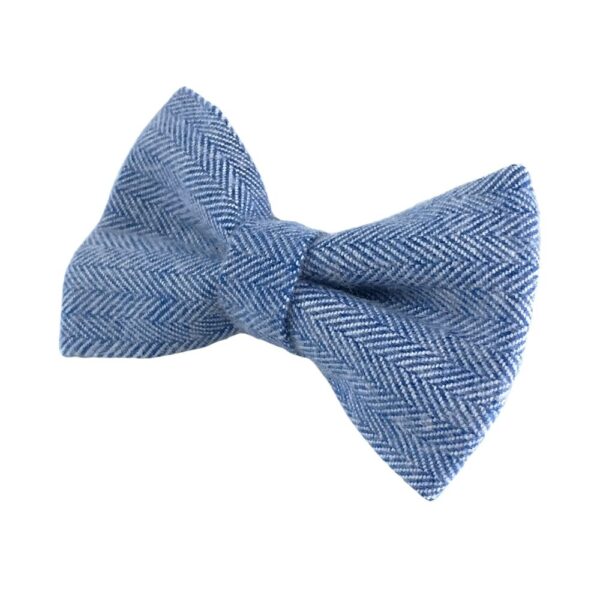 Light Blue Herringbone Flannel Bow Tie - Image 2