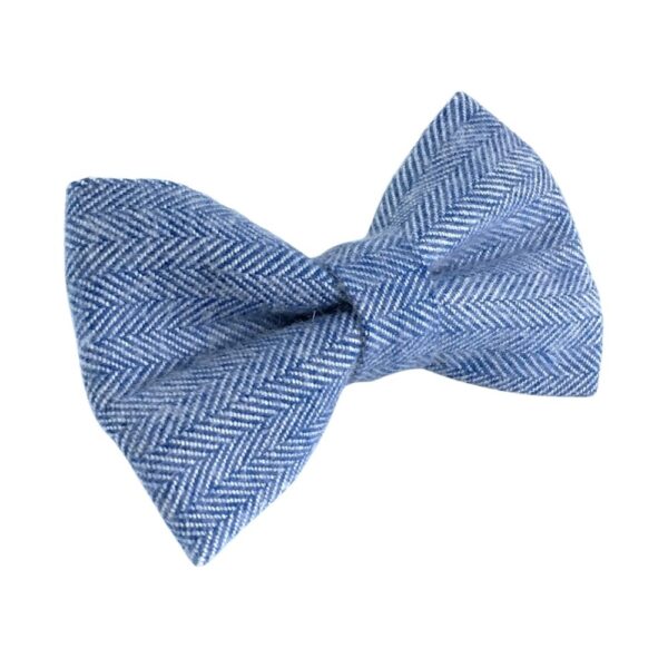 Light Blue Herringbone Flannel Bow Tie - Image 3