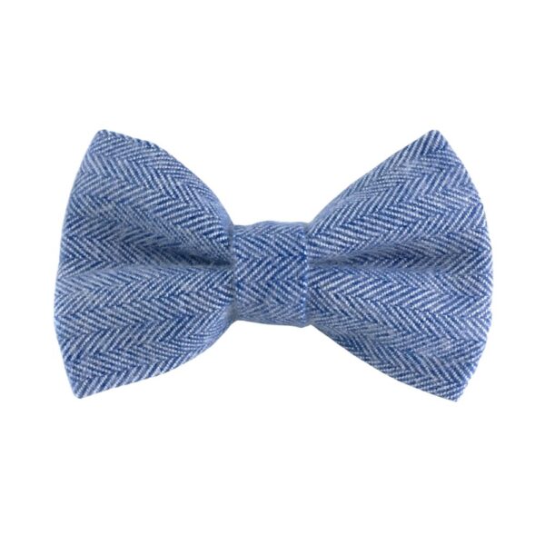 Light Blue Herringbone Flannel Bow Tie