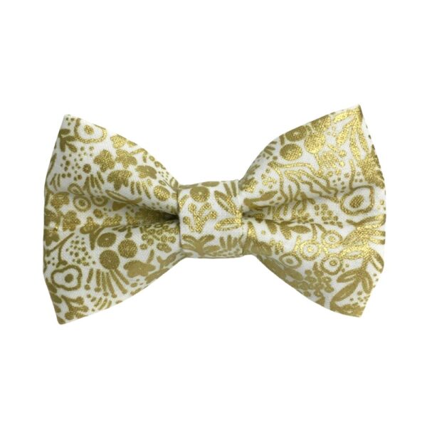 Tapestry Lace Gold Bow Tie