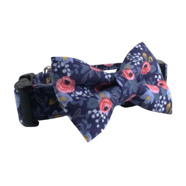 Rosa Navy Floral Collar and Bow Tie Set - Image 5