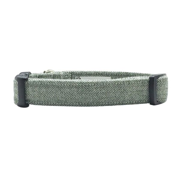 Olive Herringbone Flannel Collar and Leash Set - Image 2