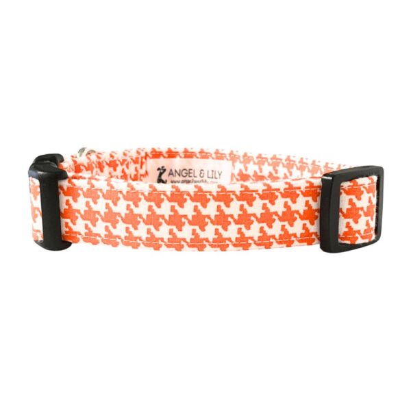 Orange and White Houndstooth Collar