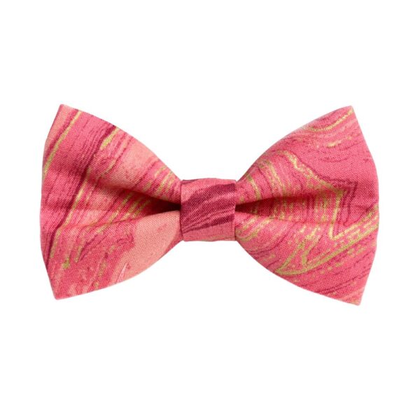 Pink and Gold Marble Collar and Bow Tie Set - Image 2