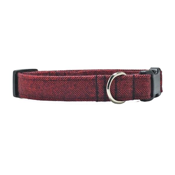 Red Herringbone Flannel Collar - Image 3