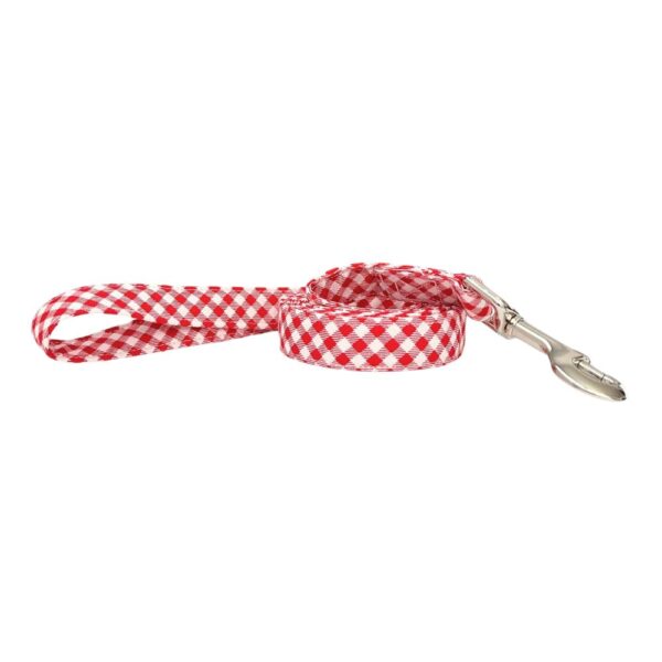 Red and White Gingham Leash